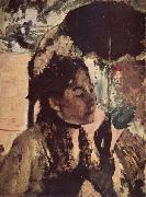 Edgar Degas In den Tuilerien: Frau mit Sonnenschirm oil painting on canvas